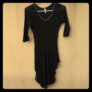 Free people Black Boho flowy top Sm